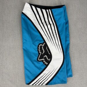 Fox Racing Board Shorts Mens 33 Moto Mountain Biking Embroidered Swim 10” Inseam